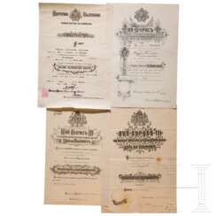 Zehn Urkunden für Auszeichnungen, Bulgarien, 1914 - 1943