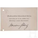 Hermann Göring - Dankeskarte anlässlich seines Geburtstages, mit eigenhändiger Signatur - Foto 1