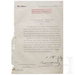 Adolf Hitler - Kreditermächtigung vom 28. Juli 1942 mit einer Erhöhung von 130 auf 200 Milliarden RM