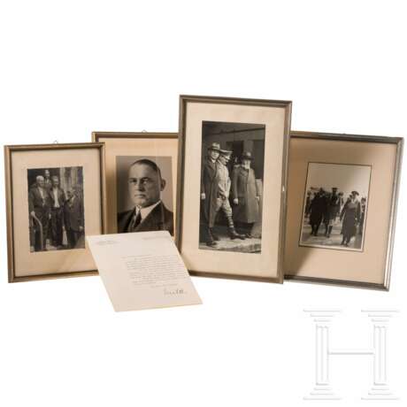 Friedrich Luther - vier Fotos, dabei Adolf Hitler und Carl Waninger, sowie Kondolenzschreiben von Erhard Milch, 1938 - photo 1