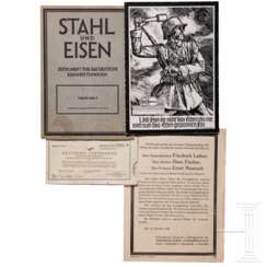 Friedrich Luther - sein Flugschein Nr. 153963 sowie drei Sonderausgaben zur Trauerfeier 1938, Rheinmetall-Borsig