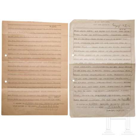 Albert Speer - zwei Briefe an seine Frau, POW, Nürnberg, 1946 - Foto 1
