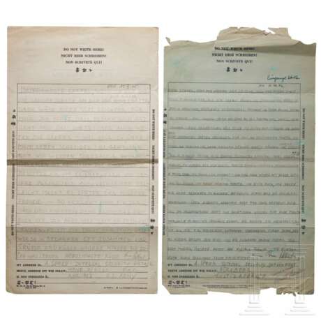 Albert Speer - zwei Briefe an seine Frau, POW, Nürnberg, 1945/46 - Foto 1
