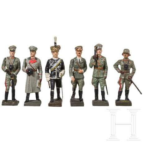 Lineol Adolf Hitler im Schritt 5/2 und fünf Offiziere, teils mit beweglichem Arm - photo 1