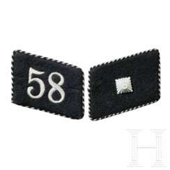 A Pair of Collar Tabs for an Unterscharführer of SS-Fuss-Standarte 58 "Köln" Enlisted