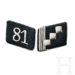 A Pair of Collar Tabs for a Hauptsturmführer of SS-Fuss-Standarte 81 "Würzburg" Officer