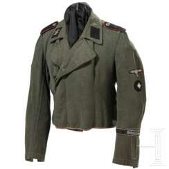 Bluse der feldgrauen Sonderbekleidung der Sturmartillerie eines Oberschützen der SS-Division "Hohenstaufen"