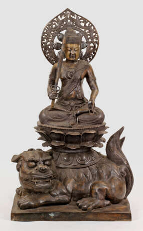 Buddha-Figur Manjushri Löwen - photo 1
