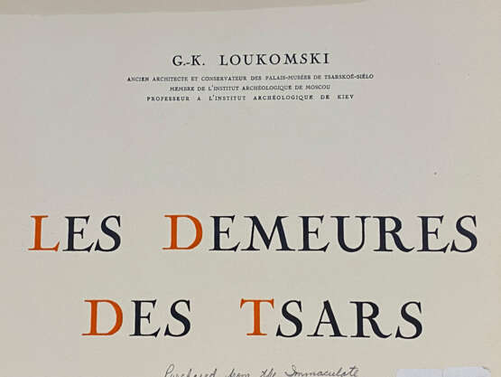 LOUKOMSKI, G.K., LES DEMEURES DES TSARS, PARIS 1929 - фото 1