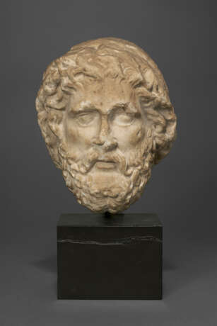A ROMAN MARBLE HEAD OF ASCLEPIUS - photo 1