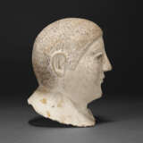 AN EGYPTIAN PLASTER AND GLASS MUMMY MASK OF A YOUNG MAN - фото 3