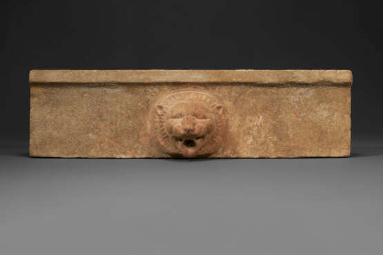 A GREEK TERRACOTTA SIMA WITH A LION HEAD WATERSPOUT - photo 1
