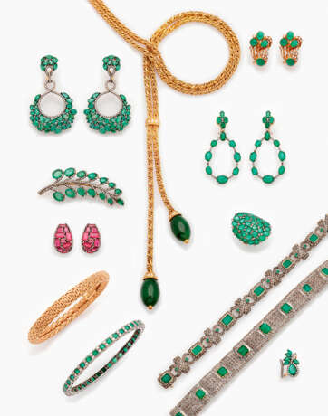 Paar dekorative Smaragd-Ohrringe - фото 1