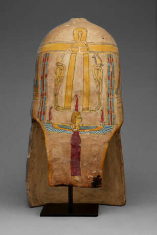 AN EGYPTIAN GILT CARTONNAGE MUMMY MASK - фото 2