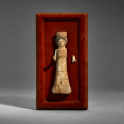 A ROMAN PAINTED BONE DOLL WITH GOLD BRACELETS