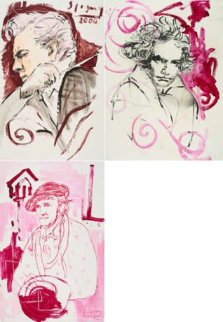 Mixed Lot of 3 Gouaches - Foto 1