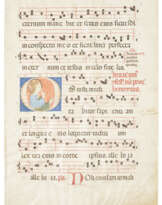 A Confessor Saint, on a leaf from a Gradual on vellum