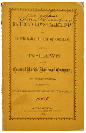 By-Laws of the Central Pacific Railroad Company - Foto 1