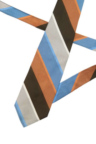 Striped silk necktie - фото 4