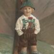 &quot;Junge in Lederhosen&quot;, Aquarell, unsign., 32x22 cm, im Passepartout hinter Glas und Rahmen - Auktionspreise