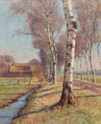 Alfred Wiegmann. Wiegmann, Alfred (1886 Essen-1973 Kuhstedt) &quot;Worpsweder Landschaft&quot;, Öl/ Lw., sign. u.r., 75x67 cm, Rahmen