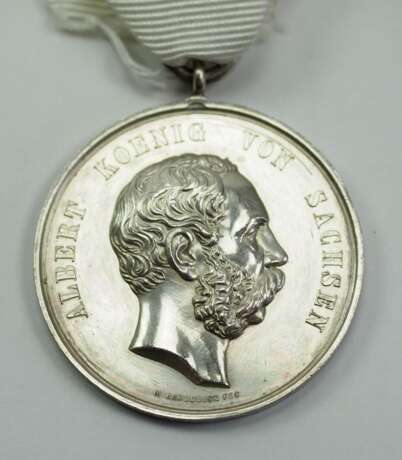 Sachsen: Silberne Medaille für Lebensrettung, Albert (1902-1904). - фото 1