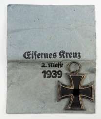 Eisernes Kreuz, 1939, 2. Klasse, in Verleihungstüte - Klein &amp; Quenzer, Oberstein.
