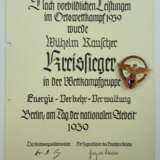 Kreissieger, 1939, mit Urkunde für die Wettkampfgruppe Energie-Verkehr-Verwaltung. - photo 1