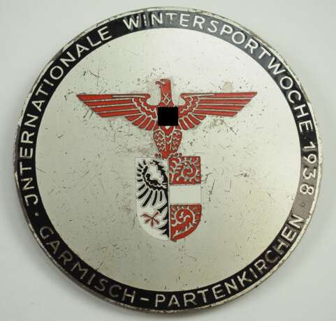 Plakette auf die Internationale Wintersportwoche in Garmisch Partenkirchen, 1938, 2. Platz im Spezial-Sprunglauf. - photo 1