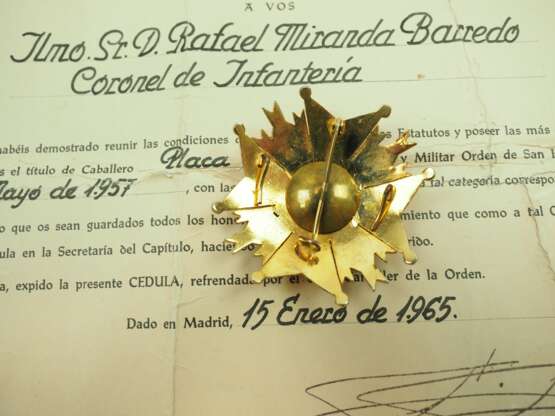 Spanien: Königlicher und Militärischer Orden des Hl. Hermenegildo, Großkreuz Stern, mit Urkunde für einen Oberst der Infanterie. - Foto 3