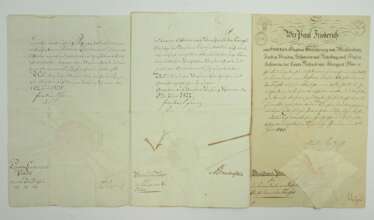 Mecklenburg-Schwerin: Patente eines Oberstlieutenant und Kommandeur von Rostock 1840.