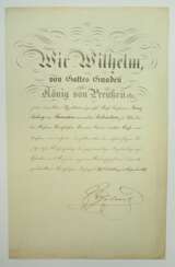 Preussen: Kronen Orden, 3. Klasse Urkunde für einen Ober-Appelationsgerichts-Rath zu Wiesbaden.