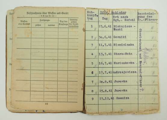 Soldbuch und Erkennungsmarke eines Feldwebels im Grenadier-Regiment 1219. - photo 5