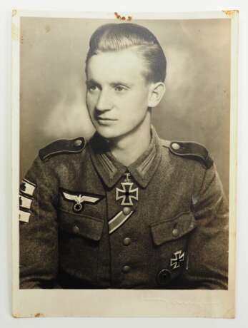 Wehrmacht: Porträt-Foto Ritterkreuzträger Hans Siegler. - Foto 1