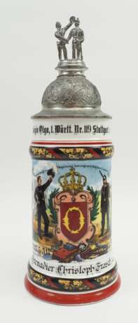 Württemberg: Reservistenkrug eines Grenadiers der 8. Comp. Grenadier-Regiment „Königin Olga“ (1. Württembergisches) Nr. 119 - Stuttgart 1902/04. - Foto 1