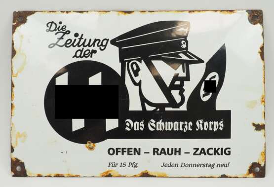 Emailleschild "Die Zeitung der SS - Das Schwarze Korps". - фото 1