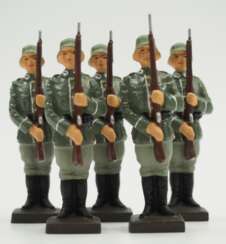 Lineol: Wehrmacht Wachsoldaten - 5 Exemplare.
