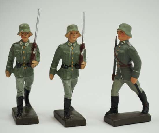 Lineol: Marschierende Wehrmacht Soldaten - 3 Exemplare. - Foto 2