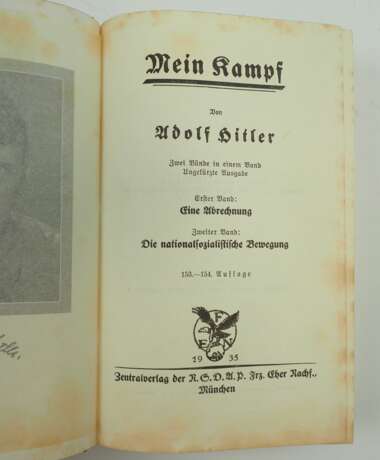 Hitler, Adolf: Mein Kampf - zum 25 jährigen Dienstjubiläum gew. von der Reichsbahndirektion Hannover. - фото 3