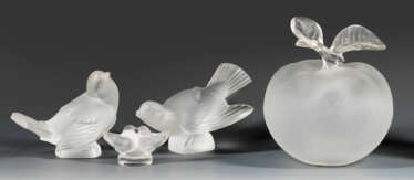 Vier Lalique-Glasobjekte