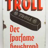 Werbeschild/ Emaillschild: Troll - Der sparsame Hausbrand. - фото 1