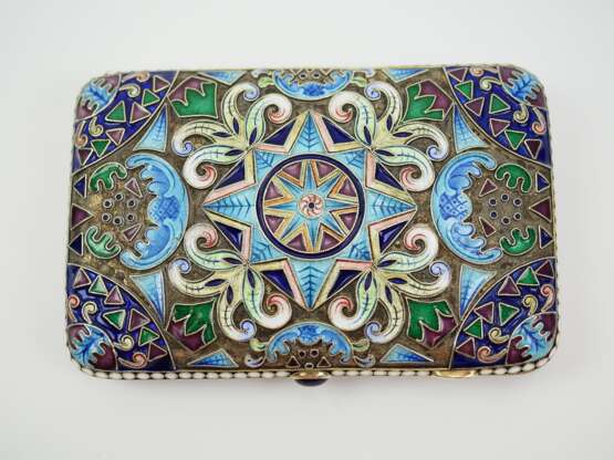 Russische Schachtel, Silber u. Cloisonné, 19. Jh. - фото 1