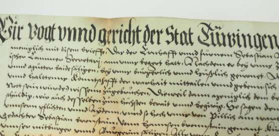 Tübingen - Pergament Urkunde 1557. - photo 3