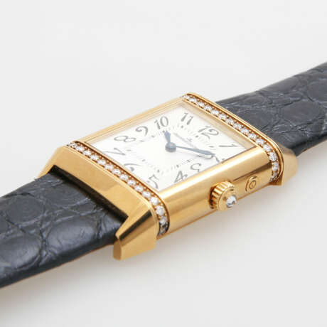 JAEGER LE COULTRE Armbanduhr "Reverso Duetto Duo". Gelbgold 18K, beidseitig mit Diam.-Besatz. - фото 3