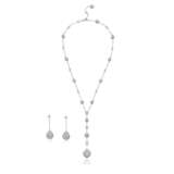 DEBEERS DIAMOND PENDENT NECKLACE; TOGETHER WITH A PAIR OF PENDENT EARRINGS - Foto 1
