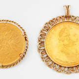 Zwei Kronen Goldmünzanhänger mit Kaiser Franz Joseph 1915 - photo 1