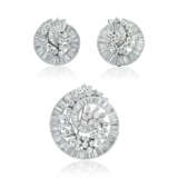 NO RESERVE - SET OF DIAMOND EARRINGS AND BROOCH/PENDANT - фото 1