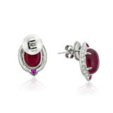 SET OF RUBY AND DIAMOND RING AND EARRINGS - фото 5
