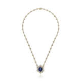 SAPPHIRE AND DIAMOND PENDENT NECKLACE - photo 1