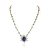 SAPPHIRE AND DIAMOND PENDENT NECKLACE - photo 2